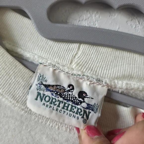 Northern Reflections Off-White Sweater with Deer Design - Picture 3 of 6